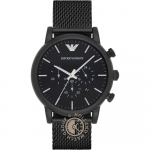Emporio Armani Luigi XLarge Must Roostevabast Terasest Milanese Meeste Kvarts Kronograaf AR1968 must
