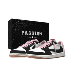 Jordan x Travis Scott Air Jordan 1 Hallid Mustad Hook Box Slip Resistentsed Madalad Vintage Korvpallijalatsid Naistele DZ4137-700(Meeskond2042-  ) 35.5