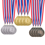 12 t&uuml;kki Kuldne H&otilde;bedane Pronksauhinna medalit-V&otilde;itja medalid Kuldne H&otilde;bedane Pronksauhind v&otilde;istlusteks, peoks, ol&uuml;mpiastiilis, 2 tolli red