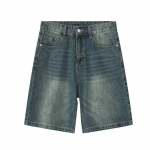 VibeStreet Suvised Meeste Vabaaja teksap&uuml;ksid L&uuml;hikesed Laiad Keskmise K&otilde;rgusega V&ouml;&ouml;koht Moodsad P&otilde;lvepikkusega Denim L&uuml;hikesed P&uuml;ksid Vintage Mehelik Uus Korea S sinine