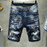 Meeste suvep&uuml;ksid Teksad Holes Denim l&uuml;hikesed p&uuml;ksid V&auml;rvitud vabaaja t&auml;navar&otilde;ivad teksap&uuml;ksid Kvaliteetsed meeste Slim Fit Stretch teksad 28 sinine