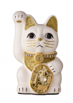 &Otilde;nnelik kass Miljon&auml;rikass Parempoolne k&auml;pp t&otilde;stetud Keraamiline &otilde;nnekass Soodne Feng Shui kaunistus (M-SUURUS Valge) / _ Maneki-neko (ml_M Valge)