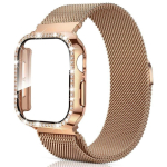 2in1 Milano ahel+ korpus Redmi Watch 6 5 4 3Active 3Lite jaoks teemantkate+rihm Redmi Watch 3Active jaoks Redmi 3Active Lite beige