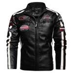 Vana mootorratturi jakk Meeste Mood Uus Biker Nahkjakk Meeste Tikand Bomber Mantel Talve Fliis Pu Mantel L must