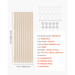 SucceBuy Akordionuks 47x78 tolli Pimendav Kangas Kokkupandav Magnetiline Uksekardin Rippuvate Konksudega Ukseavade Magamistubade jaoks 1 Paneel beige