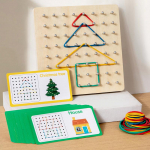 Montessori puust laste haridusm&auml;nguasjad Naelalauad Geomeetria Matemaatika &Otilde;ppevahendid Kujude Tuvastamiseks, Kujutlusv&otilde;ime Arendamiseks