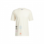 Adidas Originals Meeste Made with Nature Mitme logoga l&uuml;hikeste varrukatega T-s&auml;rk Ivoorvalge HI2963 S