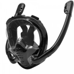 N&auml;osnorglimask 180&deg; panoraamvaatega Silikoonist kuivtoru Snorgeldamiseks Sukeldumiseks Ujumiseks Prillid 2 snorgliga Anti-Fog Anti-Lekkimine S/M must