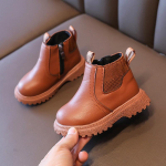 Mood Poiss T&uuml;druk L&uuml;hikesed Saapad Libisemiskindlad Briti Stiilis Saapad Laste K&uuml;lgmise Lukuga Disain &Uuml;ksikud Saapad Nahast Saapad Libisemiskindlad 21 insole 13.5cm