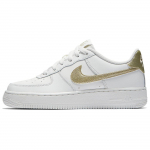 Nike Air Force 1 Low Summit White Metallic Gold GS 314219-127 36.5