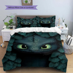 Kuidas koolitada oma draakonit Hambaaukude tekikott ja padjap&uuml;&uuml;rid, HTTYD f&auml;nnide voodipesu, t&auml;iuslik kingitus.chl 135x200cm