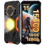CUBOT Kingkong Power 5 Android 15-15300mAh,16GB+128GB/TF 1TB,6.88''Ekraan, 1200LM Telkimisvalgustid,136dB K&otilde;lar, 64MP Kaamera, G100/4G Kahe SIM-kaardi pesa/NFC/GPS must