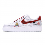 Nike Air Force 1 Nahast Libisemisvastased, Kulumiskindlad, Hingavad Madalad Lauas&otilde;idukingad Naiste Valge Punane DD8959-100 (Team1895-QD) 38