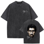 Pestud Vintage Rapper Bad Bunny N&auml;oga Graafiline T-s&auml;rk DeBi TiRAR MaS FOToS DTMF Tr&uuml;kitud T-s&auml;rk Unisex Hip Hop Mood &Uuml;mmarguse kaelusega T-s&auml;rk L black