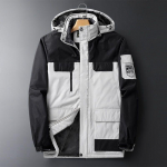 Talvine fliisjope meeste vabaaja paks, soe puuvillane polsterdatud jakk Meeste moodne kapuutsiga v&auml;limine tuulekindel jope Parkas Plus Size XL elevandiluuvalge