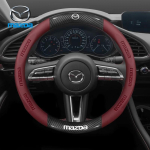 Mazda 2 3 5 6 CX-4 CX-5 CX-7 CX-8 CX-30 CX-50 MX5 Miata RX-7 RX-8 Axela Atenza Autole S&uuml;sinikkiust Nahast Roolikate black