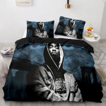 2Pac Voodipesukomplekt &Uuml;he Twini T&auml;is Kuninganna Kuninga Suuruses Tupac Amaru Shakur Voodikomplekt T&auml;iskasvanu Laste Magamistuba Tekikoti Komplektid 3D Prindiga 035 EU single(135x200cm)