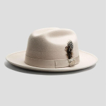 Vintage Briti stiilis vildist Fedora m&uuml;ts meestele Klassikaline Retro R&uuml;&uuml;tli Villane Trilby m&uuml;ts H&auml;rrasmehe Kleit Formaalne Adjustable (56-59cm) gray