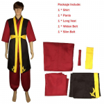 Kvaliteetne Avatar: Viimane &otilde;hukujundaja prints Zuko Cosplay Kost&uuml;&uuml;m &Uuml;lima Mugavuse jaoks Long Vest Set,L