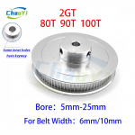2GT 80 90 100 Hamba Hammasrihma Rihmaratas Ava 5mm-25mm Rihma Laiusele 6/10mm GT2 S&uuml;nkroonrattad 90T 2GT Ajamirihma Rihmaratas 100T Hammasratas For Belt Width 6mm