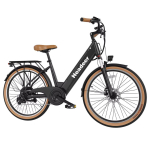 HEADEER BD26195 26-tolline linnas&otilde;idu elektriratas 7-k&auml;iguline s&uuml;sinikterasest raam 350W mootor 48V 11,5Ah aku Elektriratas 35 km/h MAX kiirus must