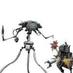MOC-157354 Science Fiction Maailmade s&otilde;da Marsi lahingumasin Ehitusklotsid V&auml;lismaalane Robot Klotsid M&auml;nguasjad S&uuml;nnip&auml;evakingitused gray