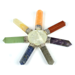 Crystu 7 T&scaron;akra Energia Generaator 7 Punkti Reiki Tervendamiseks ja Meditatsiooniks, Vastu, Kaitseks, Energiaks, V&otilde;imendamiseks, Puhastaja Energia Generaator beige