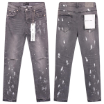 Meeste Tatters Pritsitud V&auml;rv Meeste Slim Rebenenud M&auml;rgiga Venivad Retro K&otilde;rgekvaliteedilised Meeste P&uuml;ksid 32 gray
