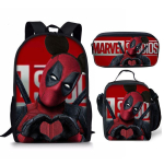 Deadpool 3-osaline &otilde;pilase seljakotikomplekt Armas pliiatsitops Kaasaskantav Vabaaja Uus Deadpooli kottikomplekt 3pcs
