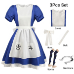 Halloween Alice Hullus Cosplay Kost&uuml;&uuml;m Ja Neititsa P&otilde;llega Kleit Ja Sokid Naistele Anime T&uuml;druk Naistele Karnevali Peo Kost&uuml;&uuml;m L