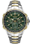 Seiko Coutura P&auml;ikeseenergial t&ouml;&ouml;tav Raadiojuhtimisega Kell Maailmaaja Kronograaf SSG022 Safiirklaas Meeste Roheline V&auml;lismaa Mudel roheline