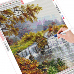 Teemanttikandid Ristpistes Maastiku Teemantmaal 5D maastik t&auml;isringi pilt 20X30