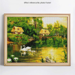 T&auml;is&uuml;mmargune teemantmosaiigist maastik 5D iseteemantmaal, maastik, teemanttikandid 20X30