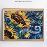 Teemanttikandid Lillede Teemantmaal Ristpistes P&auml;evalille Teemantmosaiigist Kuvapildid 20X30CM