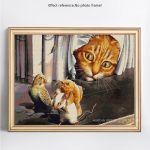 Teemantmaaling Kassi ja Hiire Rhinestone Mosaiic Teemanttikandid Ristpistes 20X30CM