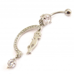 Les Tr&eacute;sors De Lily [C4240] - Body Piercing 'Chat Cabaret' Blanc valge