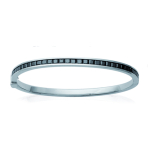 Les Tr&eacute;sors De Lily [H6274] - Bracelet acier 'Romy' noir argent&eacute; - 62 mm 4 mm must