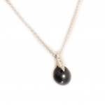 Altesse [L0956] - Collier Argent 'Sissi' noir (agate) must