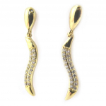 Les Tr&eacute;sors De Lily [M8998] - kullatud k&otilde;rvar&otilde;ngad  Sissi  valgest kullast - 25x3 mm kuld