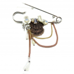 Les Tr&eacute;sors De Lily [P8406] - Disainer pross  Acapulco  h&otilde;bebeež - 68x65 mm beež