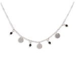 Les Tr&eacute;sors De Lily [Q4609] - Collier Argent 'Boho' noir argent&eacute; (rhodi&eacute;) - 6 mm must