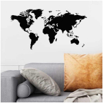 Les Tr&eacute;sors De Lily [Q6538] &ndash; Musta maailmakaardi kleebiste leht (kohandatud) &ndash; 50x70 cm must