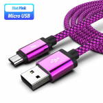 Mikro-USB telefoni kaabel Android laadija kaabel Kabel Micro USB laadimisjuhe Samsung S6 S7 jaoks Huawei OPPO Oneplus Xiaomi Redmi 5 Plus 7A 7 6 6A S2 1M roosa