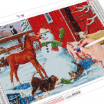 5D DIY Teemantmaaling Hobune t&auml;isruudukujuline &uuml;mmargune puur Teemanttikandid Loom Sea kivikivikomplekt Talvine kodukaunistus Full Round 20X30CM