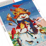 5D DIY Teemantmaal Lumememm K&auml;sitsi valmistatud Kingitus Teemanttikandid J&otilde;ulukivikomplekt Lind Kodukaunistus Full Round (20X30CM)