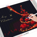 5D-teemantmaal, maastik K&auml;sit&ouml;&ouml; m&uuml;&uuml;k Teemanttikandid j&otilde;ulupuu kunst Rhinestonest k&auml;sitsi valmistatud kingitus seinakunst Full Round (20X30CM)