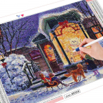 5D teemantmaaling lume ristpistes t&auml;isnurkne &uuml;mmargune teemanttikandid maastiku mosaiik karu j&otilde;ulukaunistused Full Round (20X30CM)