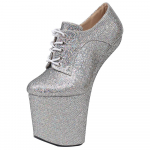 Uued 8-tollised k&otilde;rged kontsad Glitter No-Heel Hoof Sole Effect N&ouml;&ouml;ritavad Pole Dance Seksikad platvormkingad 36