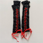 Cosplay kindad 1 paar Halloween Retro naiste pikad kindad gooti pits s&otilde;rmedeta One Size