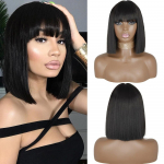 MERISIHAIR l&uuml;hike Bob sirgete juustega parukas ja naiste s&uuml;nteetiline Bob parukas must parukas peol igap&auml;evaseks kasutamiseks &otilde;lgade pikkus